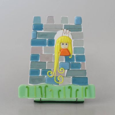 Glass Candleholder with Rapunzel
