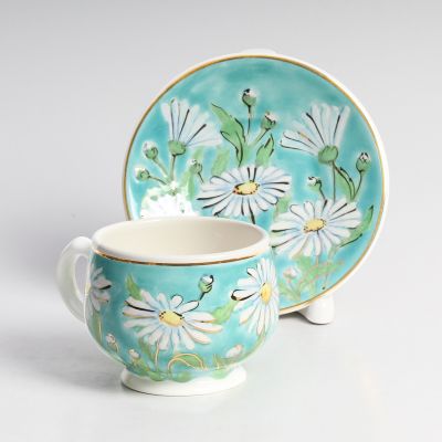Cup and Saucer Set With Chamomiles