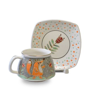 Foxes Cup and Saucer Set