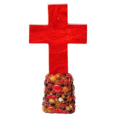 glass standing Golgotha with glass decorations