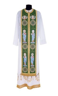 embroidered green epitrachelion