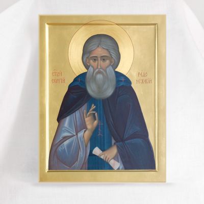 hand-painted icon of Sergius Radonezh