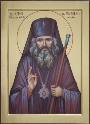 hand-painted icon of st John of Shanghai and San Francisco