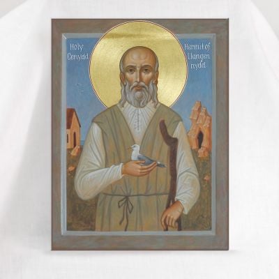 Hand-painted icon of St Keneth