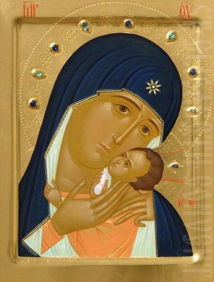 painted kasperovo icon of the mother of god