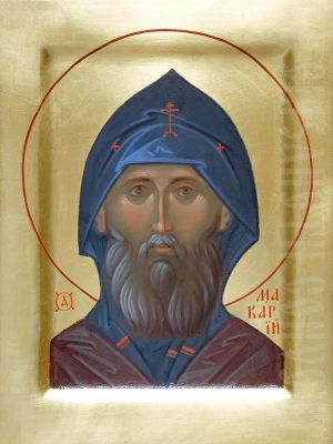 painted icon of st macarius the great