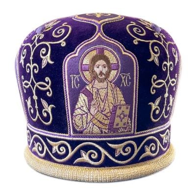 Mitre with Embroidered Icons & Semi-Precious Stones zsh-m-16-6