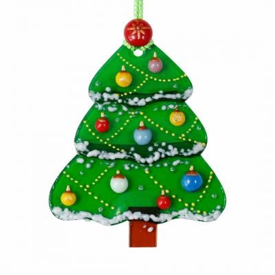 Christmas tree pendant glass with baubles