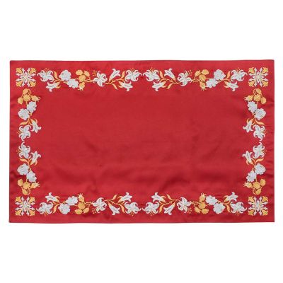 Holy table cross napkin with lilies embroidery