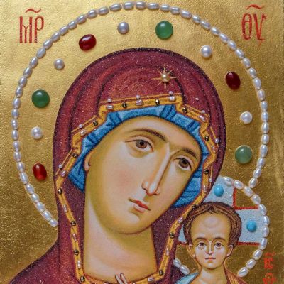 Stone Icon of Mother of God of Kazan