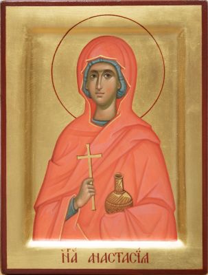 painted icon of Great Martyr Anastasia the Deliverer from Poisons