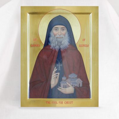 icon of st Gabriel Urgebadze egg-tempera