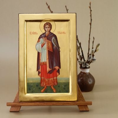 hand-painted icon of st tryphon