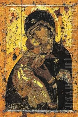 mounted icon of the Mother of God of Vladimir