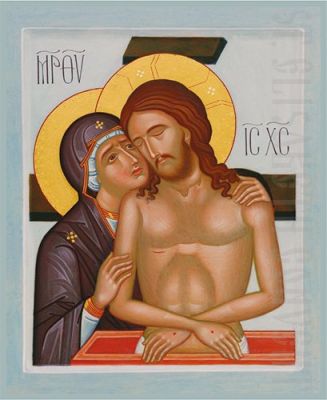 mounted icon on wood weep not for me o mother
