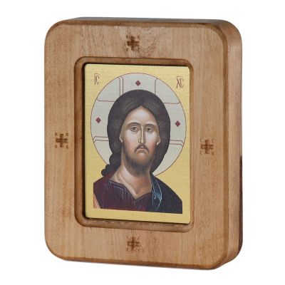 wooden icon of Saints in frame