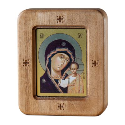 wooden icon of Saints in frame