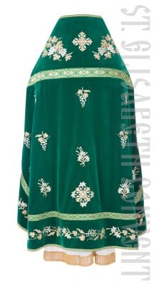 russian-style priest vestment made of green velvet