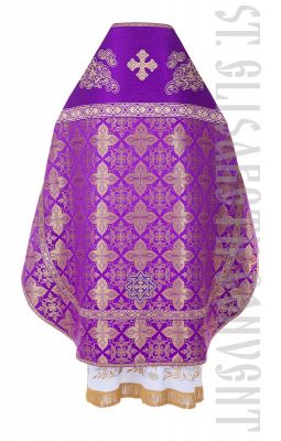 russian style priest vestment made of purple church silk and brocade; 