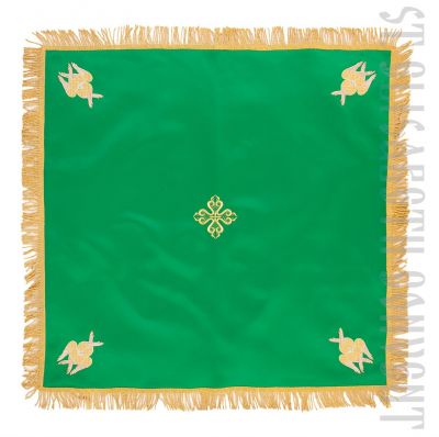 green analogion top cover with cherubim embroidery