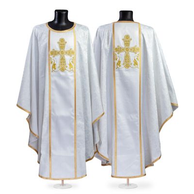 White chasuble with embroidered cross