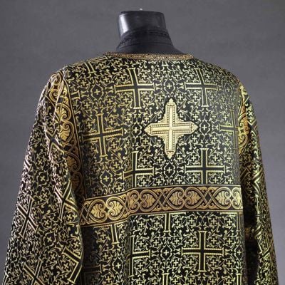 Black and gold Sticharion with cross embroidery 