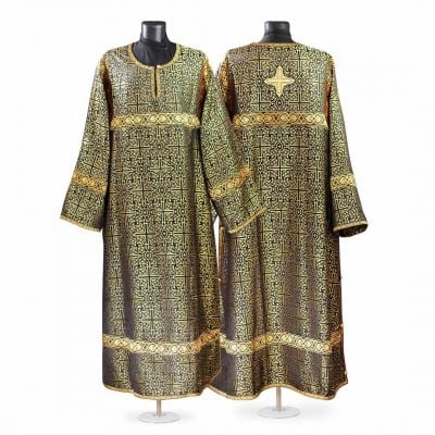 Black and gold Sticharion with cross embroidery 
