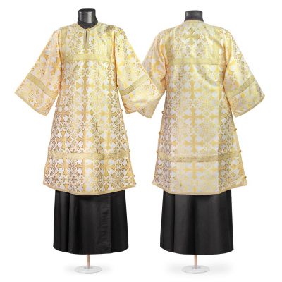 White gold church silk sticharion for teenagers
