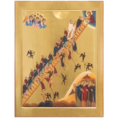 Hand-painted icon of the John the Ladder