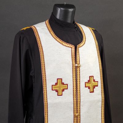 Coptic-style epitrachelion with medallions on the yoke