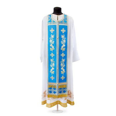 Russian-style Priest Vestment with embroidered lilies and beautiful cross