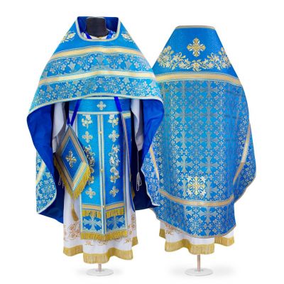 Russian-style Priest Vestment with embroidered lilies and beautiful cross