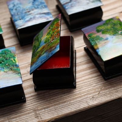 Lacquer Box With Scenery Painting
