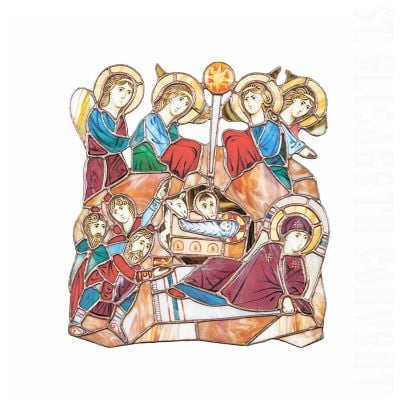 Glass Panel Nativity scene