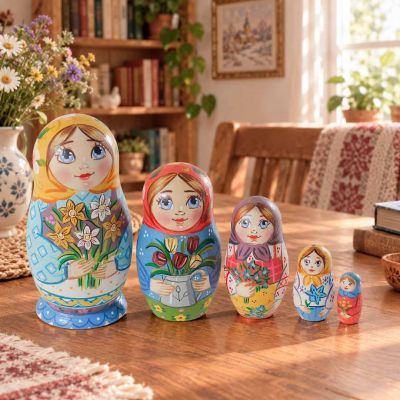 Nesting Doll with Flowers