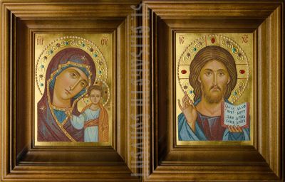 wedding icons made of natural gemstones