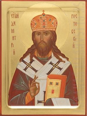 painted icon of st dimitry of rostov painted icons to order