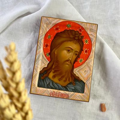 hand-painted icon with acrylic paints John the Baptist