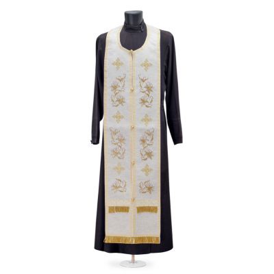 Russian-style Priest Vestment with Embroidered Lilies (Viscose Rayon)