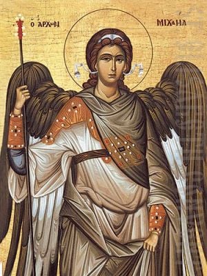 printed icon of St Michael the Archangel