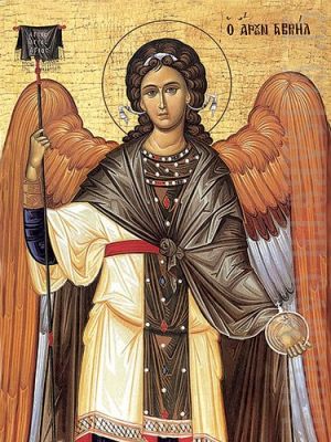 printed icon of St Gabriel the Archangel
