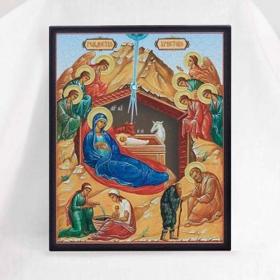 wooden icon of Nativity
