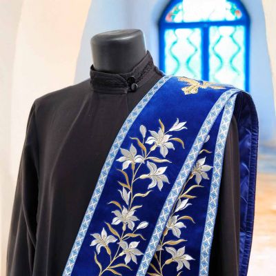 Protodeacon Orarion with Lily embroidery