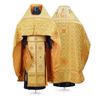 Russian style golden priest vestment with Deesis embroidery