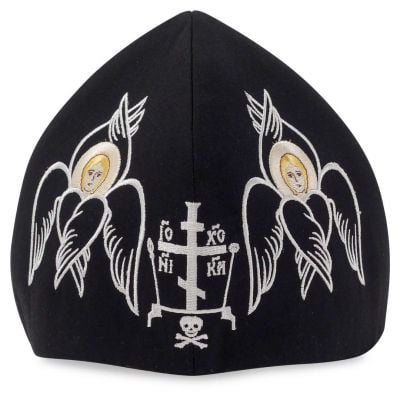skufia for nuns with red threads embroidery