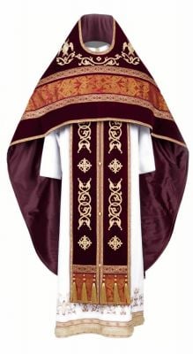burgundy priest vestment