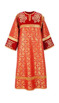 red protodeacon vestment with orarion