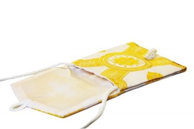 Yellow Silk Rosary Bag
