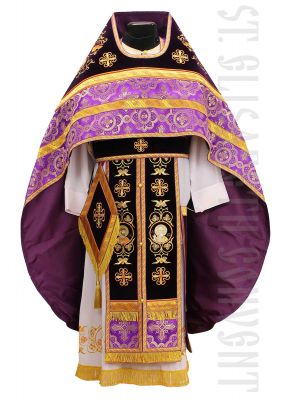 blue russian style vestment