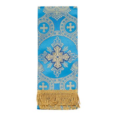 Blue bookmark with a cross for Gospel
